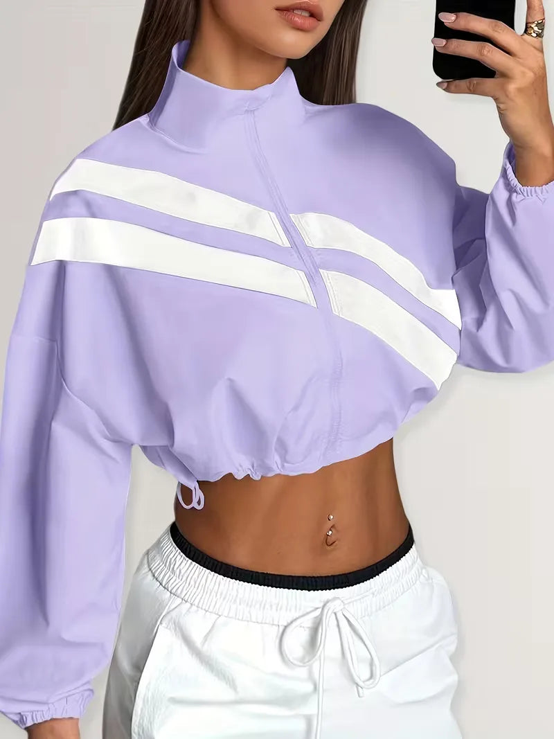 Women's Track Jacket | Oversized Streetwear, Light Blue