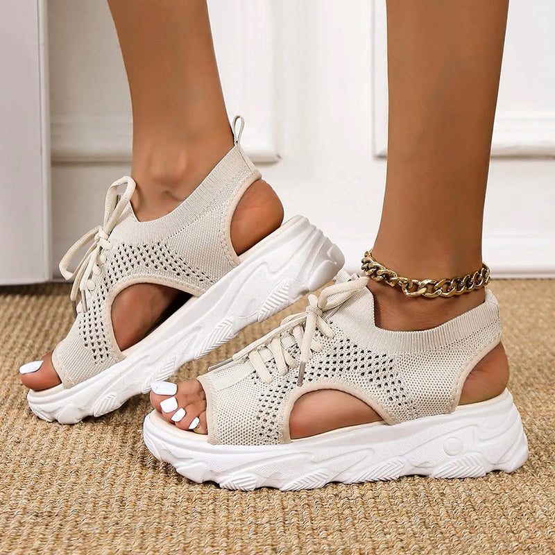 Women's Cushioned Sandals | Knit, Orthopedic, Padded Sole