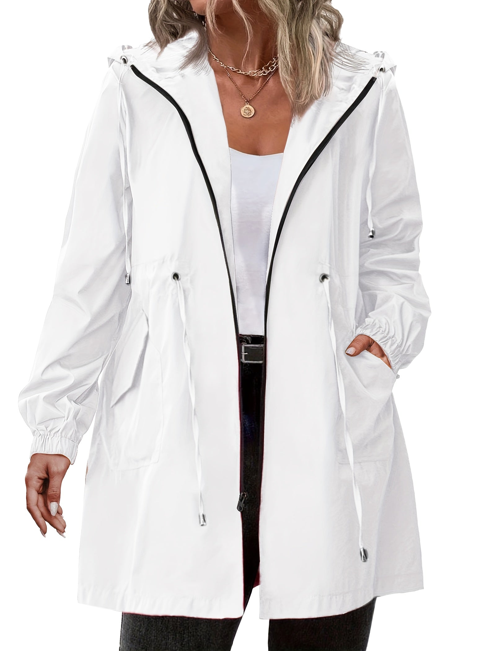 Women's Rain Jacket | Plus Size, Hooded | Lightweight Windproof