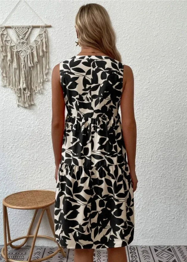 Women's Midi Dress | Floral Summer, V-Neck Wrap