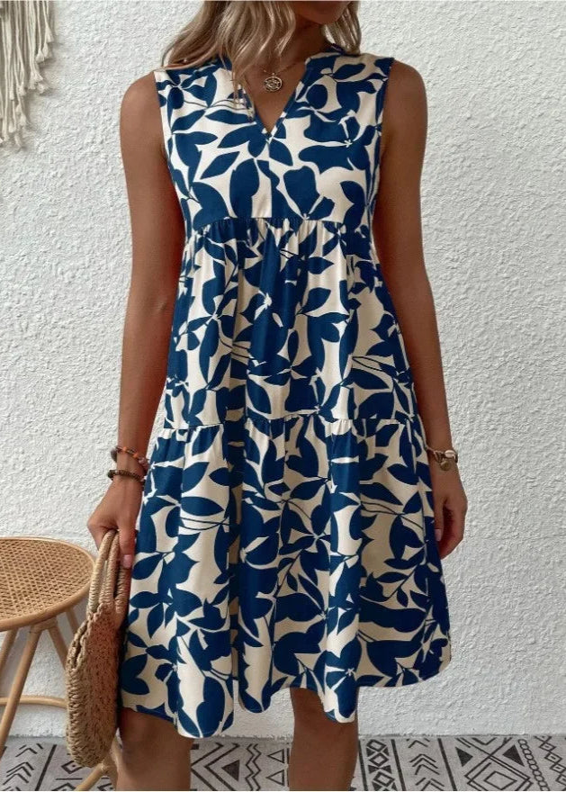 Women's Midi Dress | Floral Summer, V-Neck Wrap