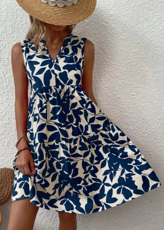 Women's Midi Dress | Floral Summer, V-Neck Wrap