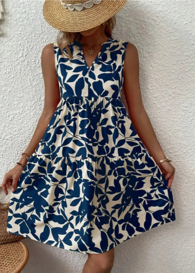 Women's Midi Dress | Floral Summer, V-Neck Wrap