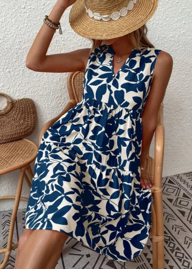 Women's Midi Dress | Floral Summer, V-Neck Wrap