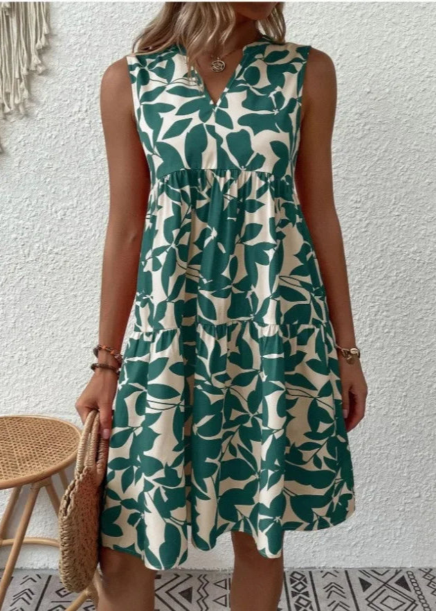 Women's Midi Dress | Floral Summer, V-Neck Wrap