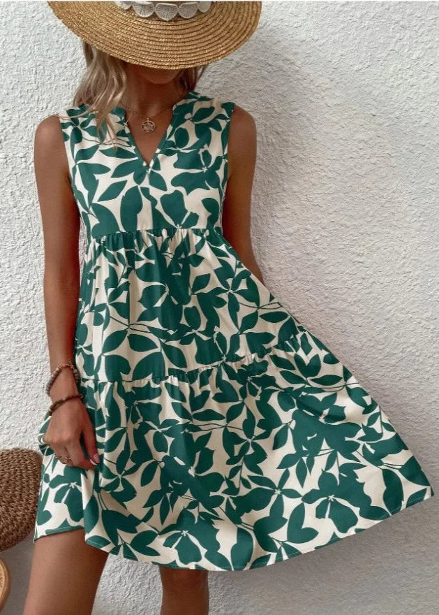 Women's Midi Dress | Floral Summer, V-Neck Wrap