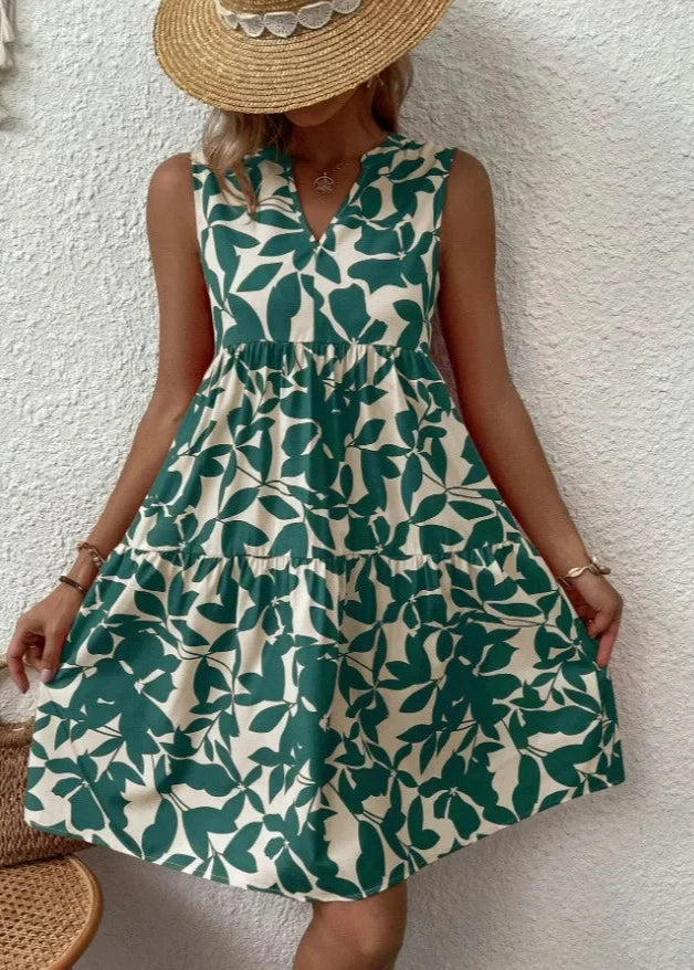 Women's Midi Dress | Floral Summer, V-Neck Wrap