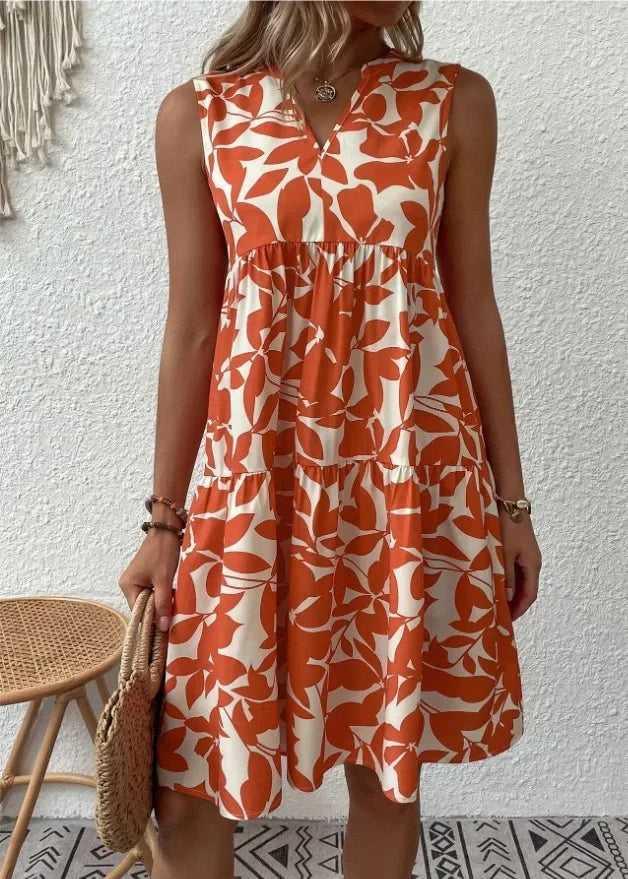 Women's Midi Dress | Floral Summer, V-Neck Wrap