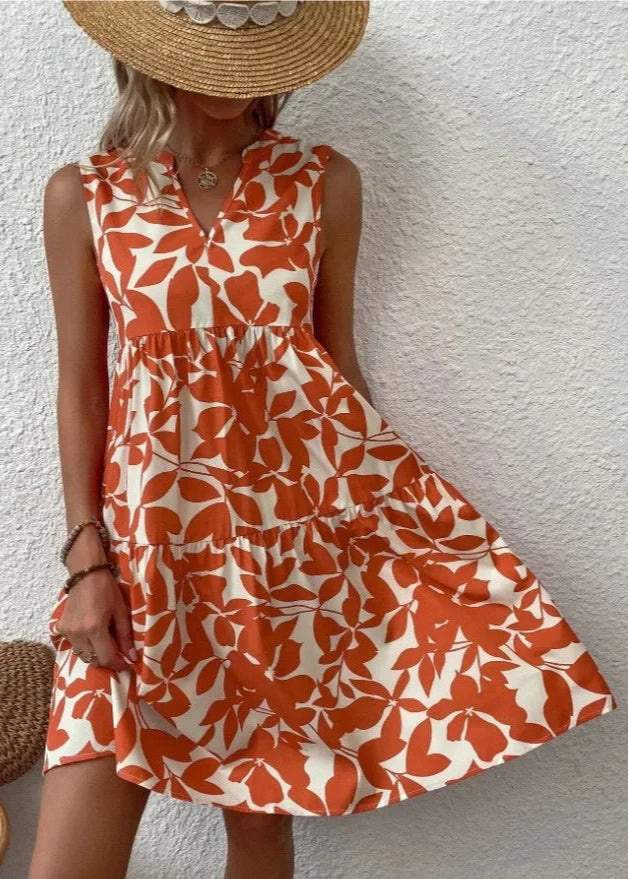 Women's Midi Dress | Floral Summer, V-Neck Wrap