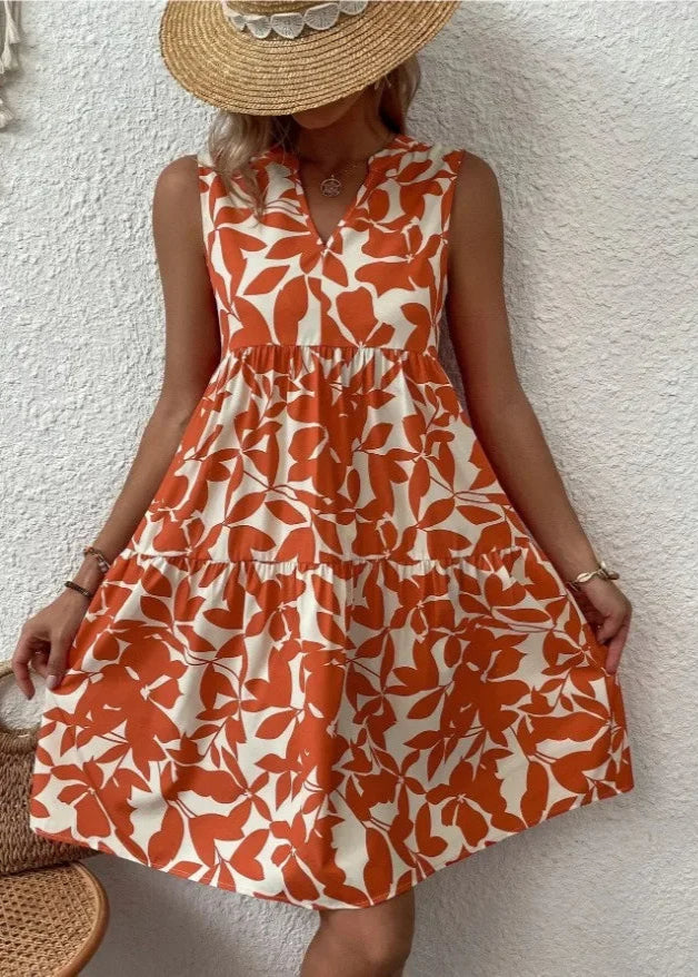 Women's Midi Dress | Floral Summer, V-Neck Wrap