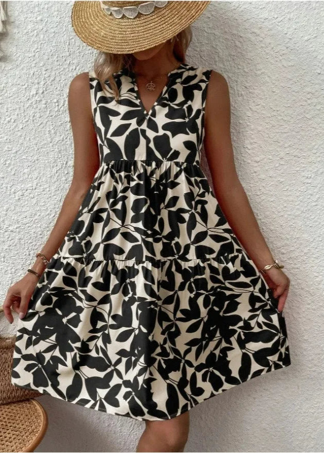Women's Midi Dress | Floral Summer, V-Neck Wrap