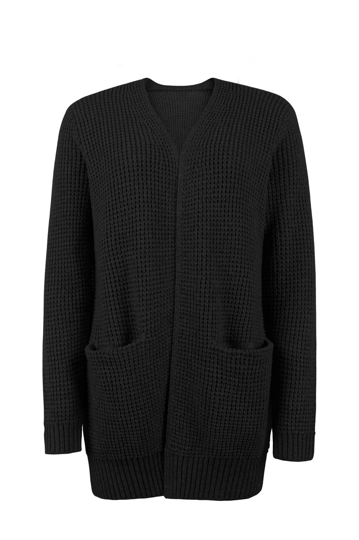 Women's Knit Cardigan | Long Length, V-Neck | Elegant