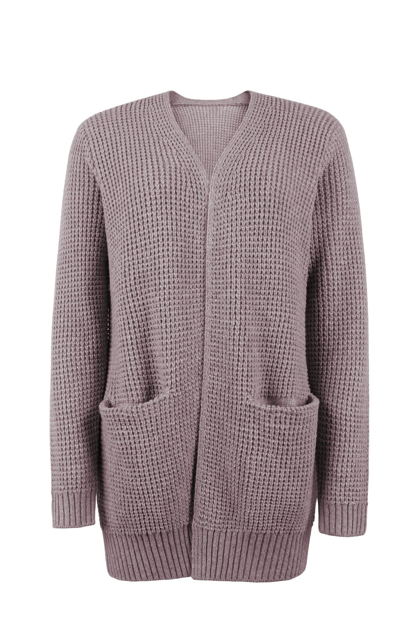 Women's Knit Cardigan | Long Length, V-Neck | Elegant