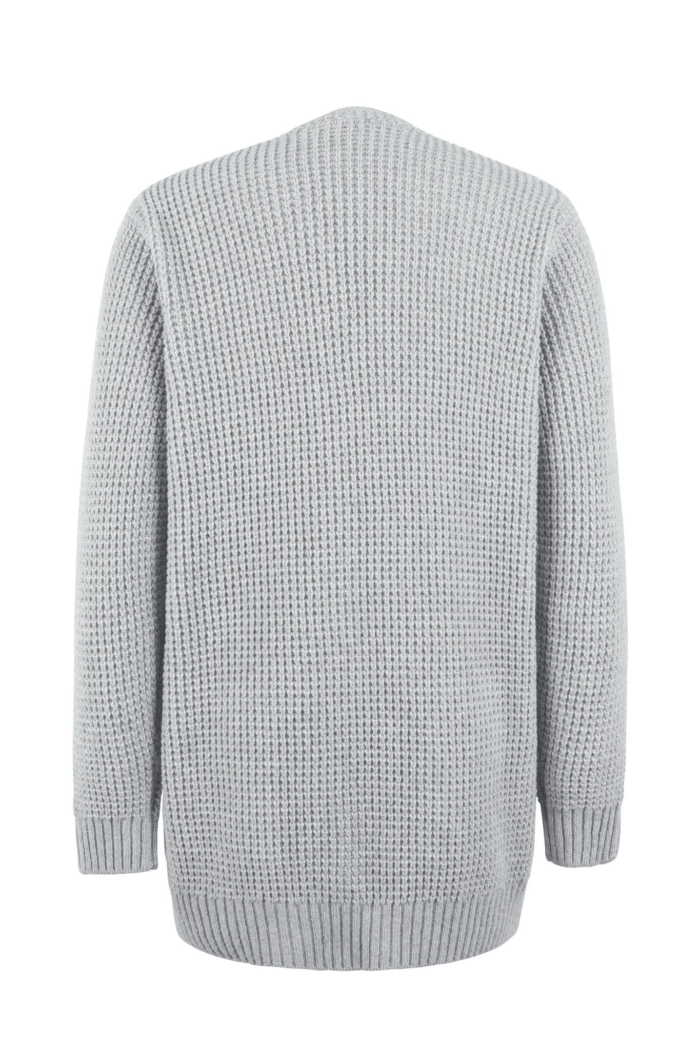 Women's Knit Cardigan | Long Length, V-Neck | Elegant