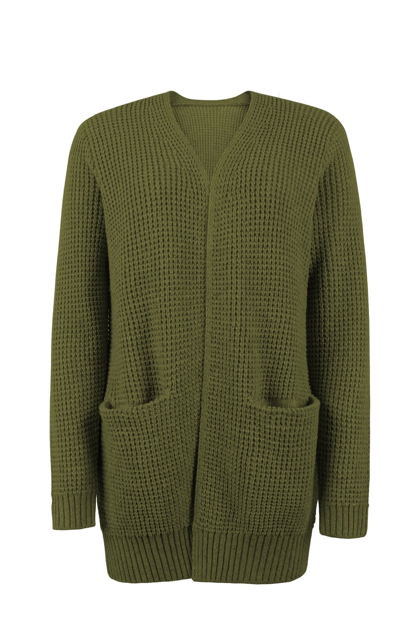Women's Knit Cardigan | Long Length, V-Neck | Elegant