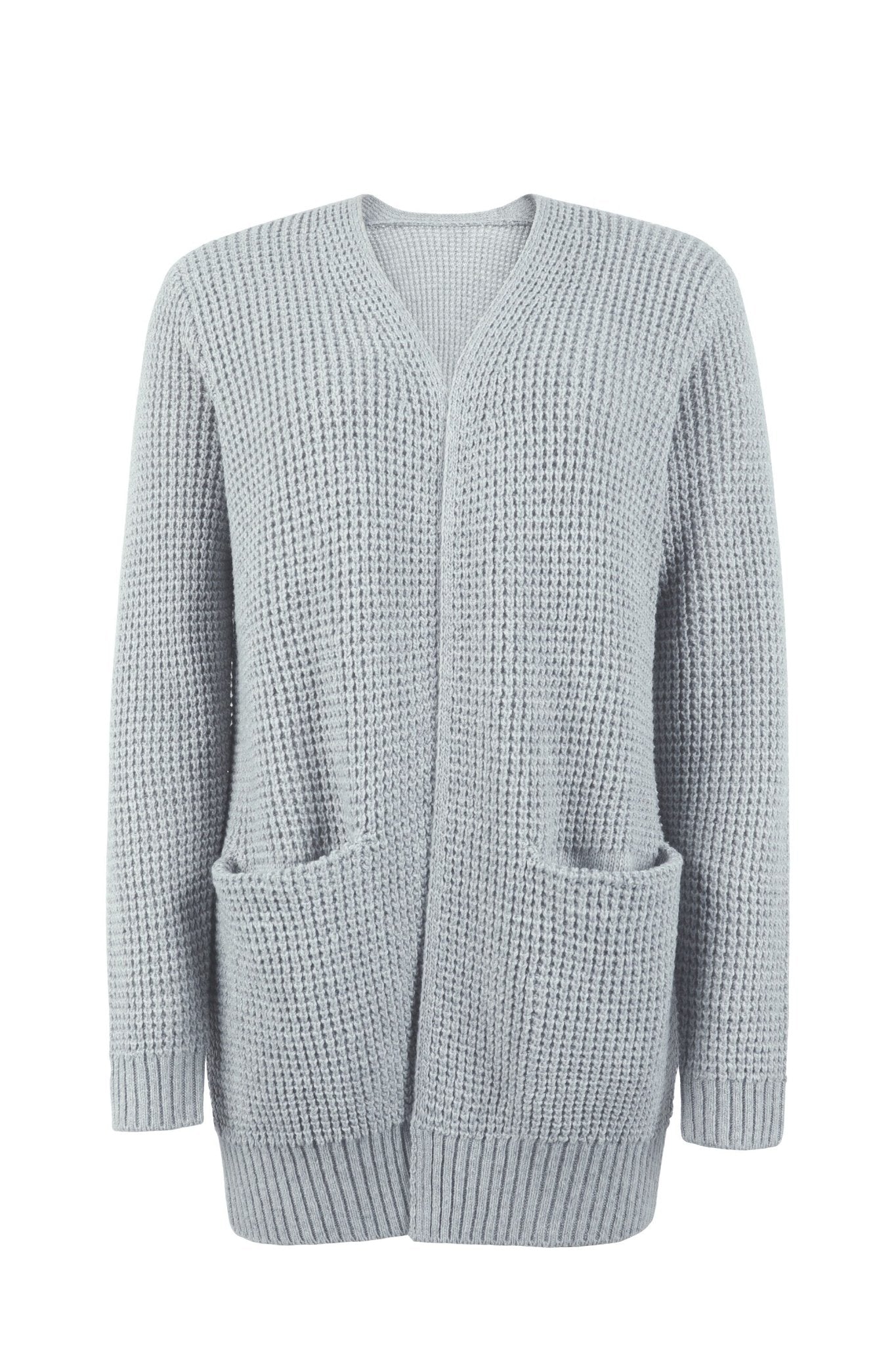 Women's Knit Cardigan | Long Length, V-Neck | Elegant