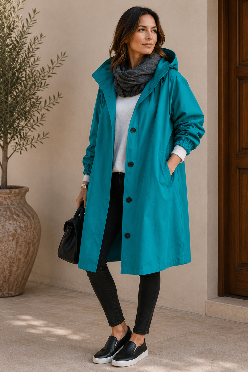Women's Rain Jacket | Waterproof Oversized with Hood | Breathable
