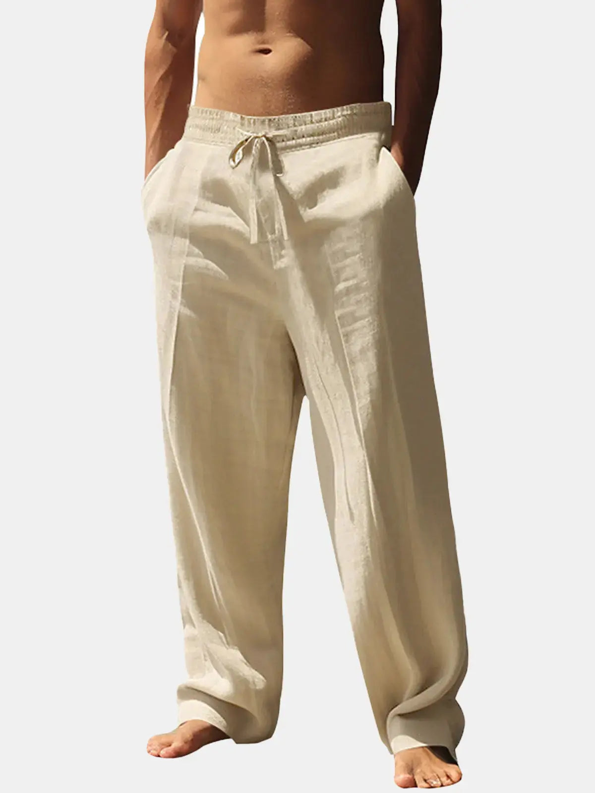 Men's Linen Pants | Relaxed Fit, Elastic Waist | Breathable