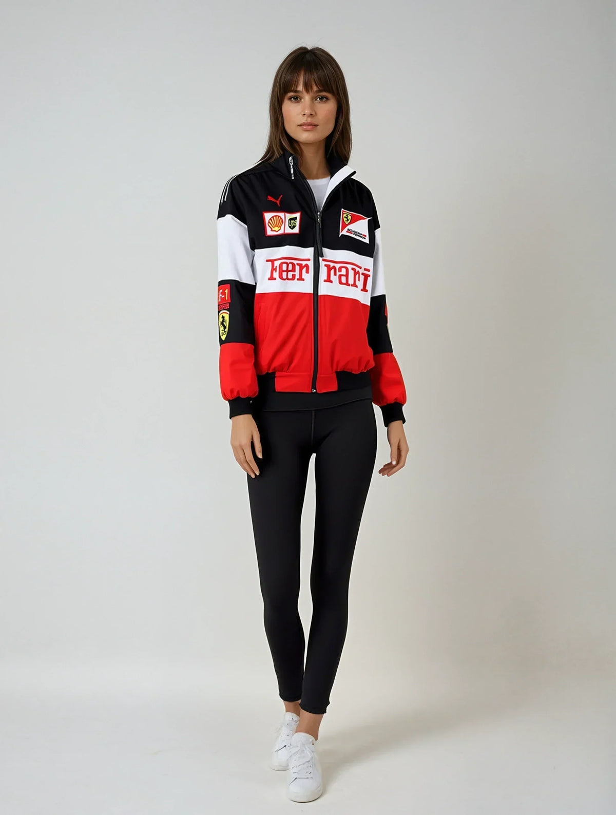 Unisex racing puffer jacket retro vintage motorsport style