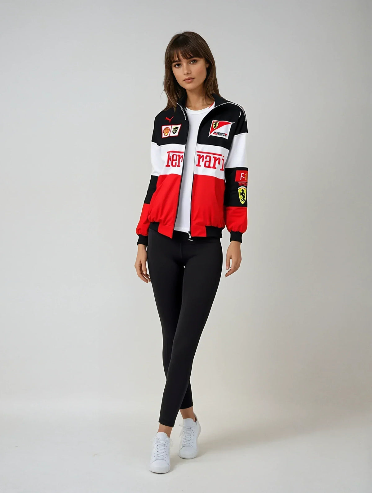 Unisex racing puffer jacket retro vintage motorsport style