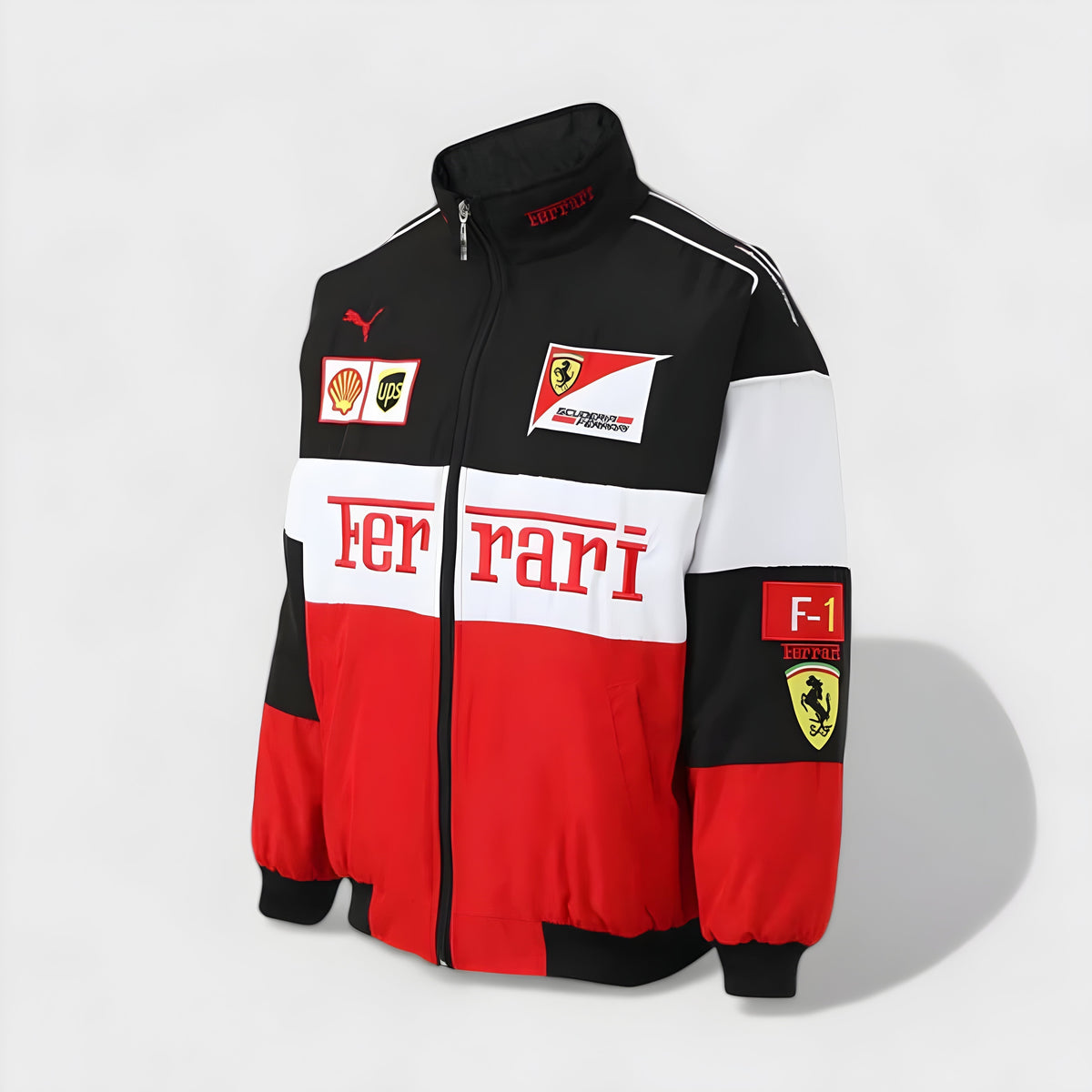 Unisex racing puffer jacket retro vintage motorsport style