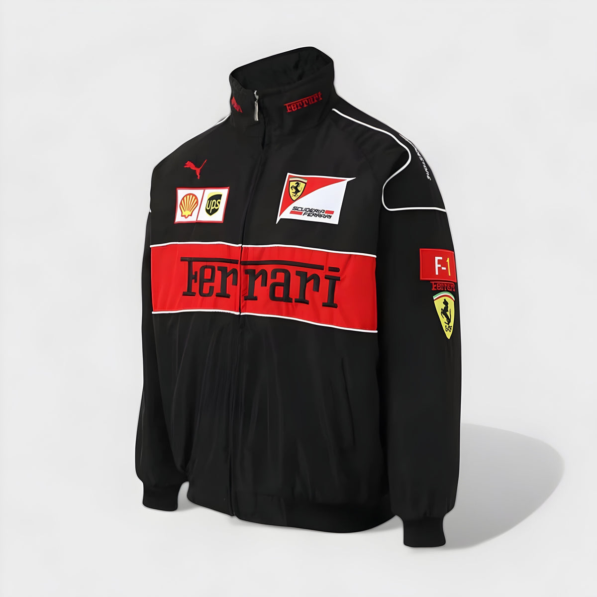 Unisex racing puffer jacket retro vintage motorsport style