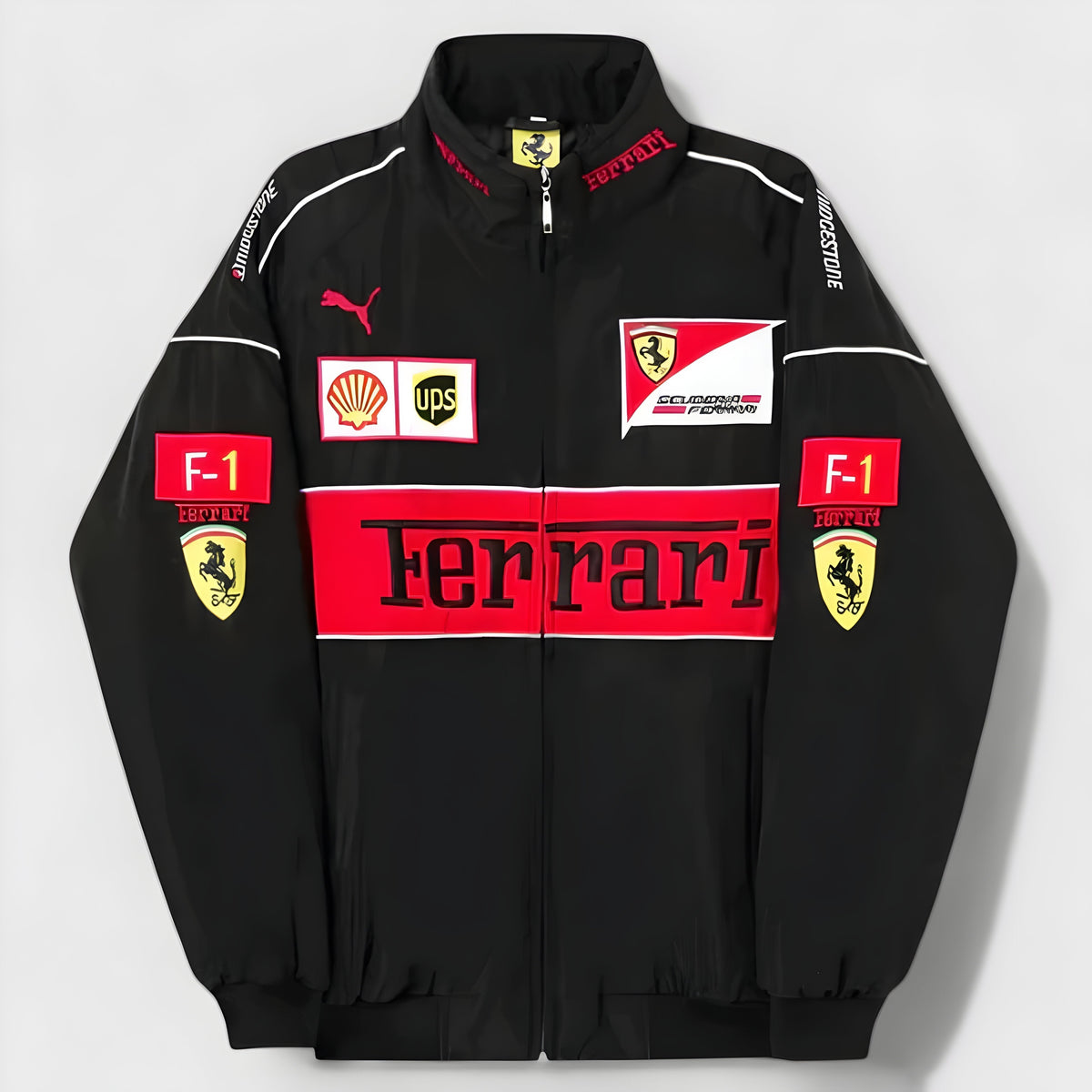 Unisex racing puffer jacket retro vintage motorsport style