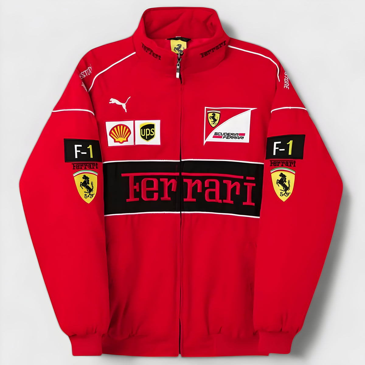 Unisex racing puffer jacket retro vintage motorsport style