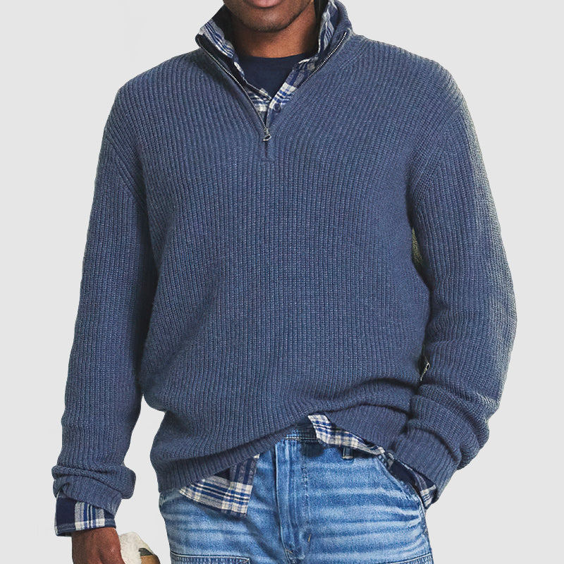 Men’s Slim Fit Zip-Up Business Casual Sweater