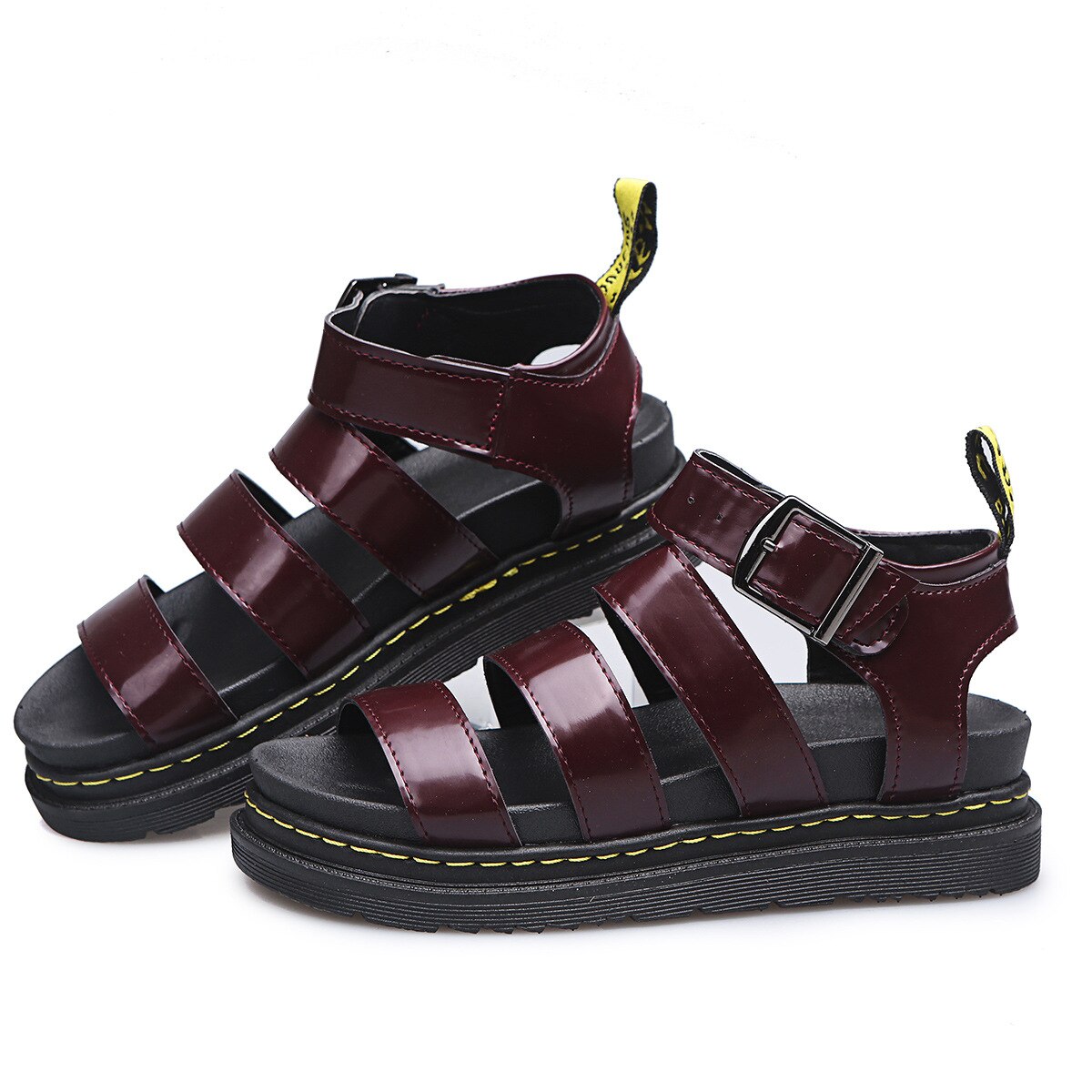 Women's Leather Sandals | Orthopedic Support, Black Leather