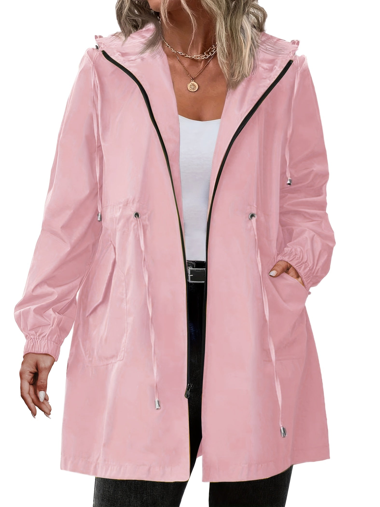 Women's Rain Jacket | Plus Size, Hooded | Lightweight Windproof