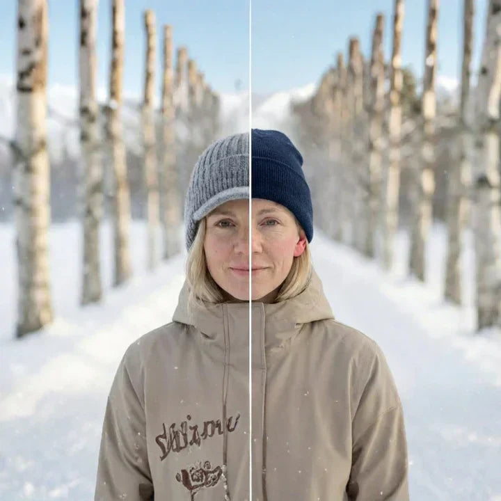 Everything winter knit visor cap with ribbed texture and structured front brim