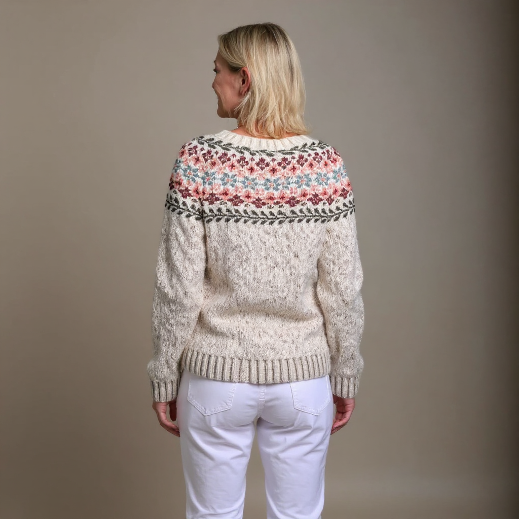 Women's Knit Cardigan | Elegant Vintage Icelandic Pattern | Warm Comfort