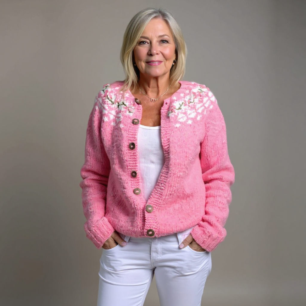 Women's Knit Cardigan | Elegant, Vintage Icelandic Pattern