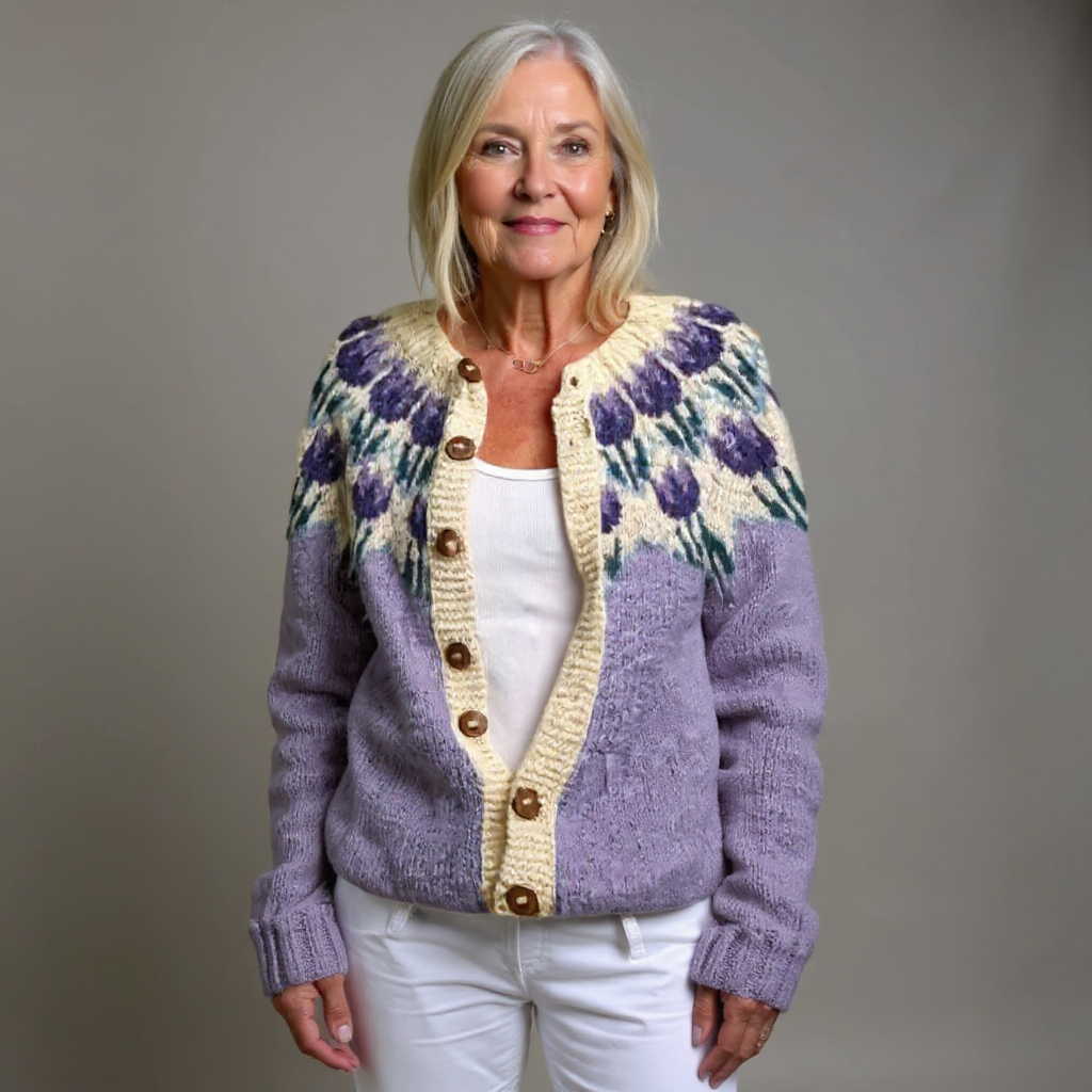 Women's Knit Cardigan | Elegant Vintage, Handcrafted Pattern