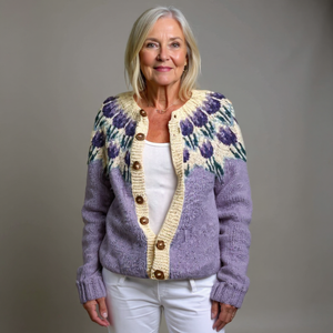 Women's Knit Cardigan | Elegant Vintage, Handcrafted Pattern