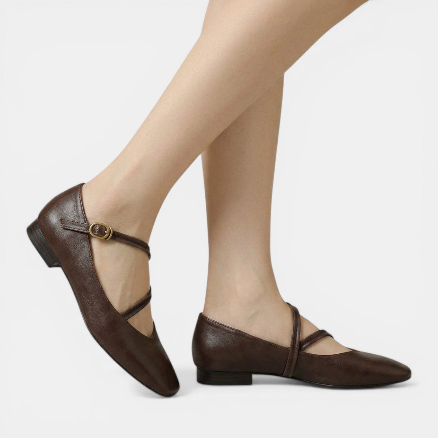 Women's Mary Jane Shoes | Vintage Leather, Flat | Brown, Black
