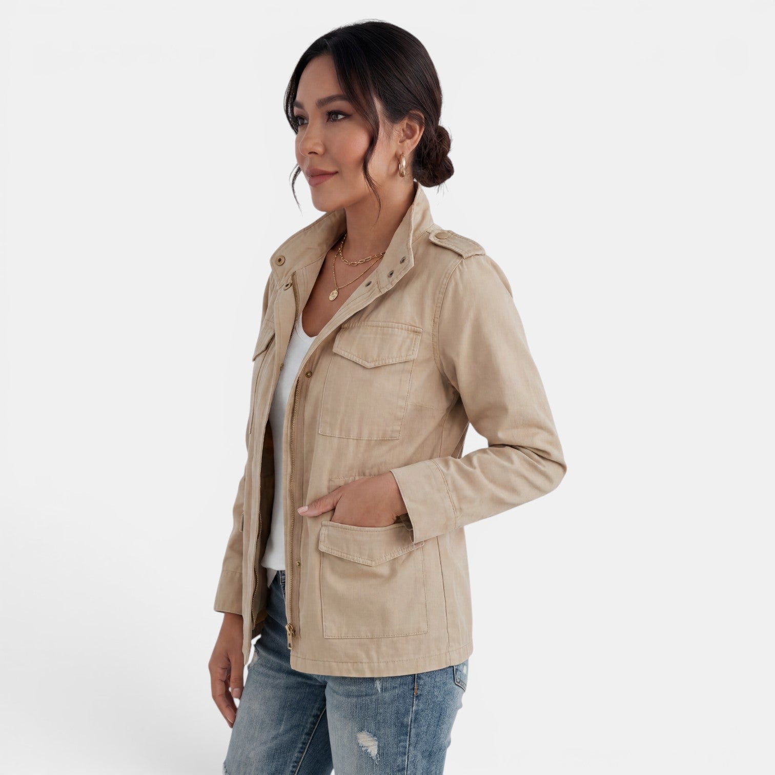 Women's Jacket | Lightweight Spring Autumn | Casual Zip