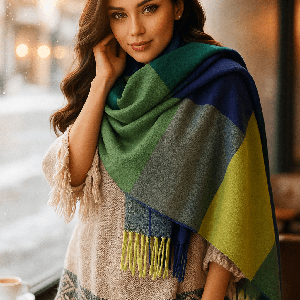 Checked Scarf | Elegant, Soft and Warm | Classic Patterned Wrap for Winter