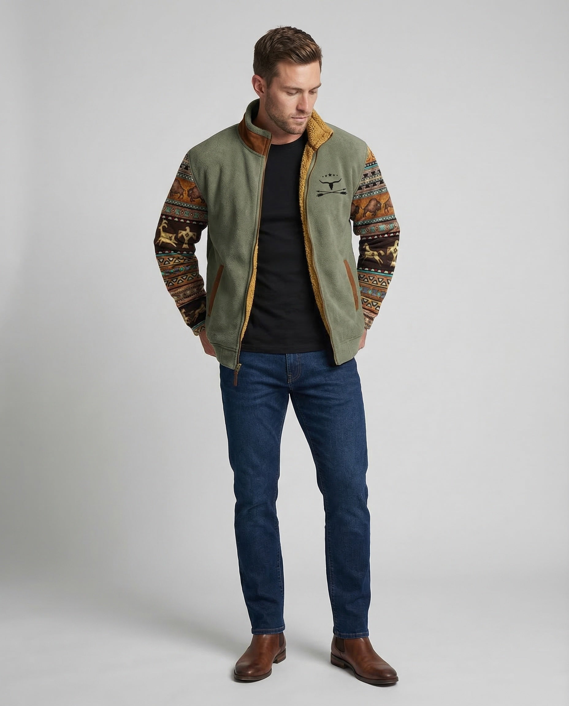 Men's Merino Fleece Jacket for Outdoor Warmth & Comfort