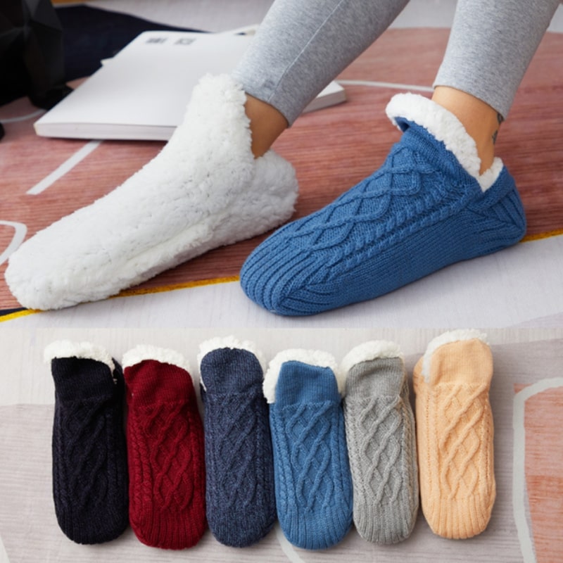 Slipper Socks | Unisex Knit, Warm Comfort | Non Slip Gripper Indoor