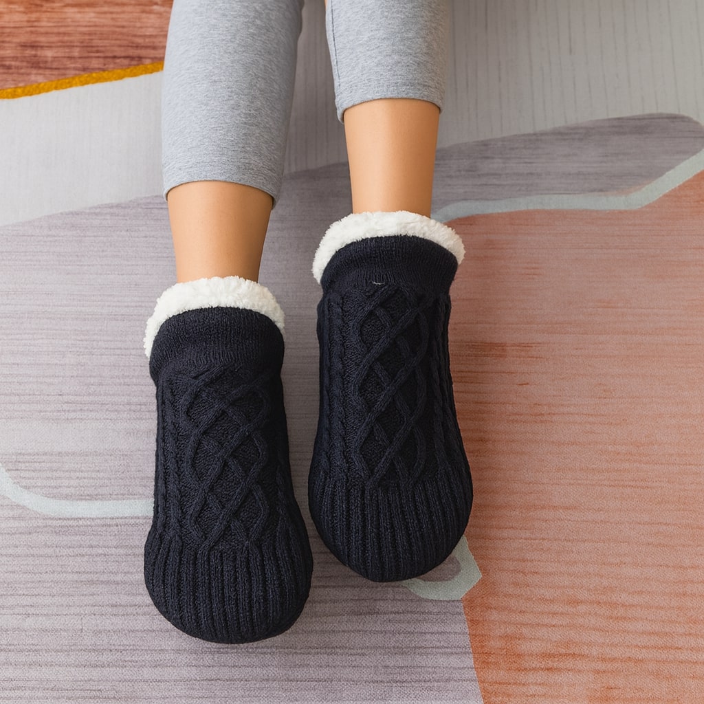 Slipper Socks | Unisex Knit, Warm Comfort | Non Slip Gripper Indoor