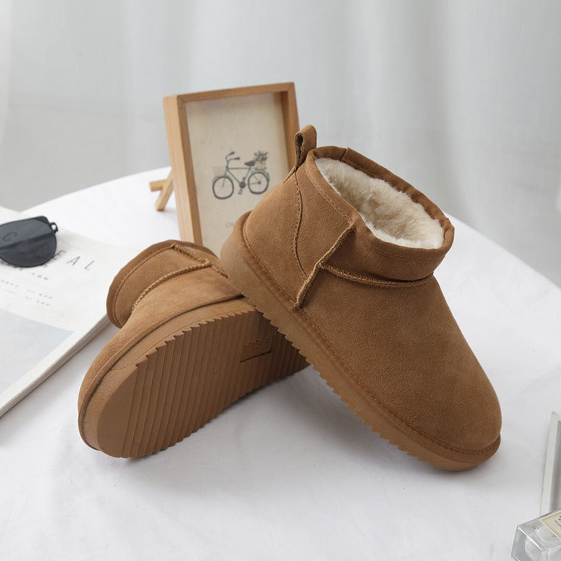 Sheepskin Boots | Women's Suede Ankle Boots | Warm Winter Footwear