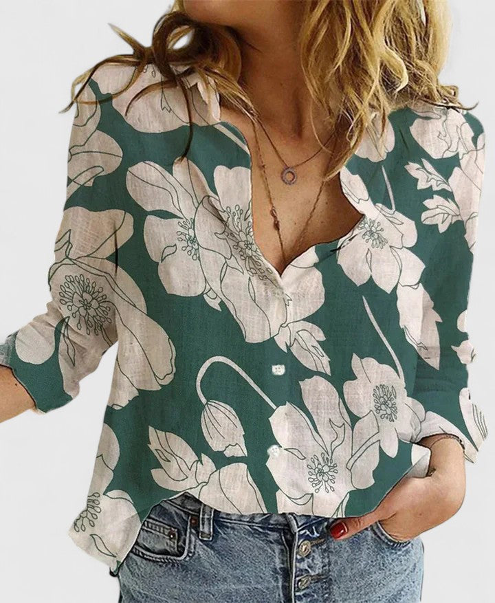 Women's Linen Blouse | Cotton Blend, Button-Down | Breathable
