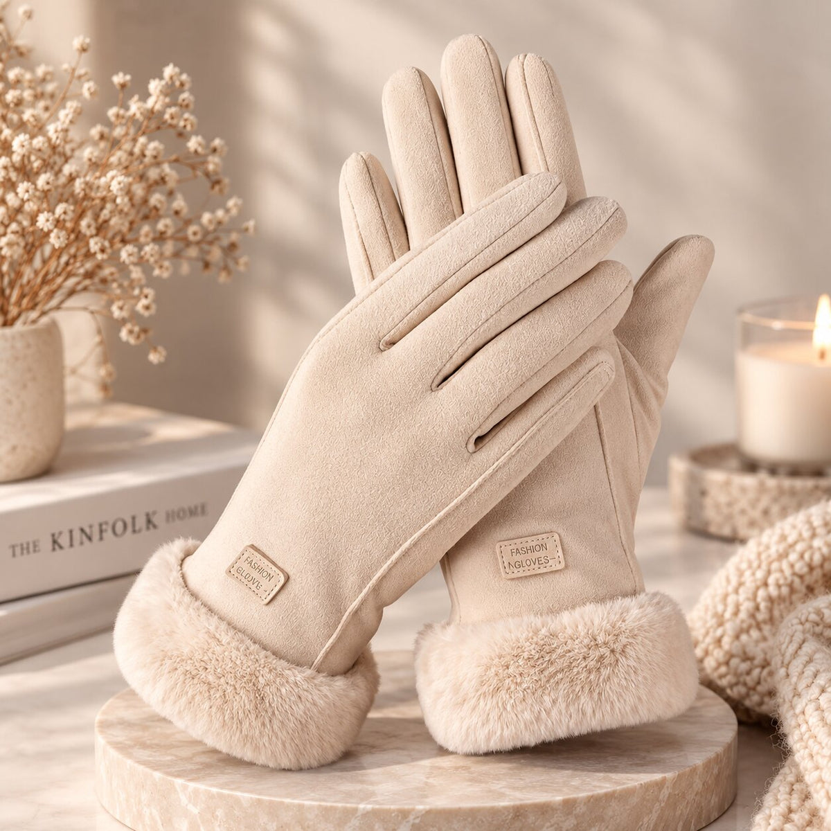 Winter Gloves | Women's Sheepskin Lined, Touchscreen | Anti Slip Grip
