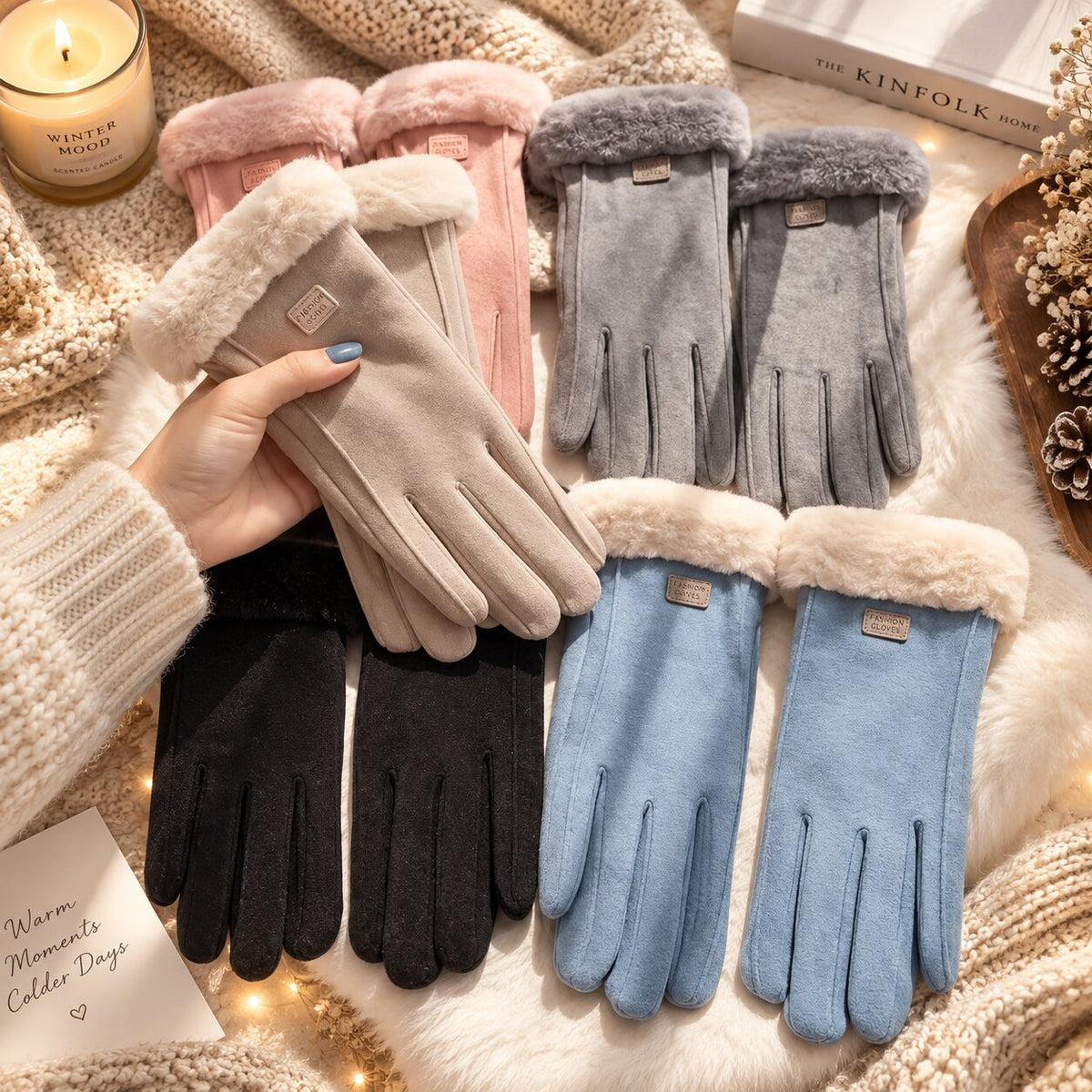 Winter Gloves | Women's Sheepskin Lined, Touchscreen | Anti Slip Grip
