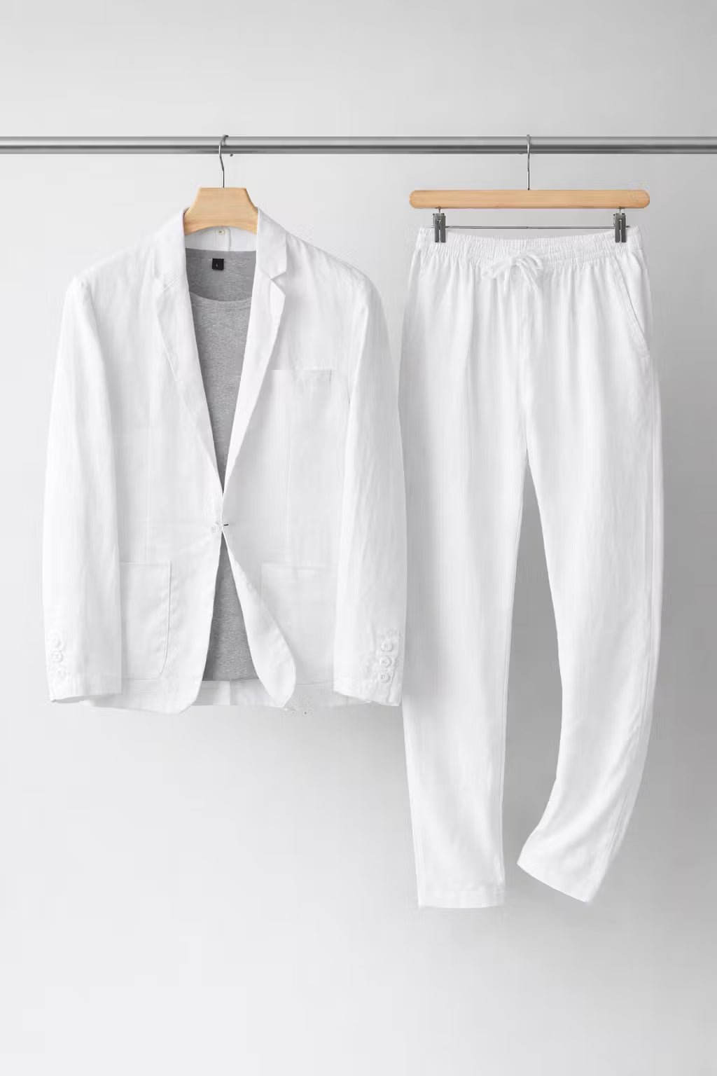 Men's Linen Blazer and Pants Set | Relaxed Fit Two-Piece