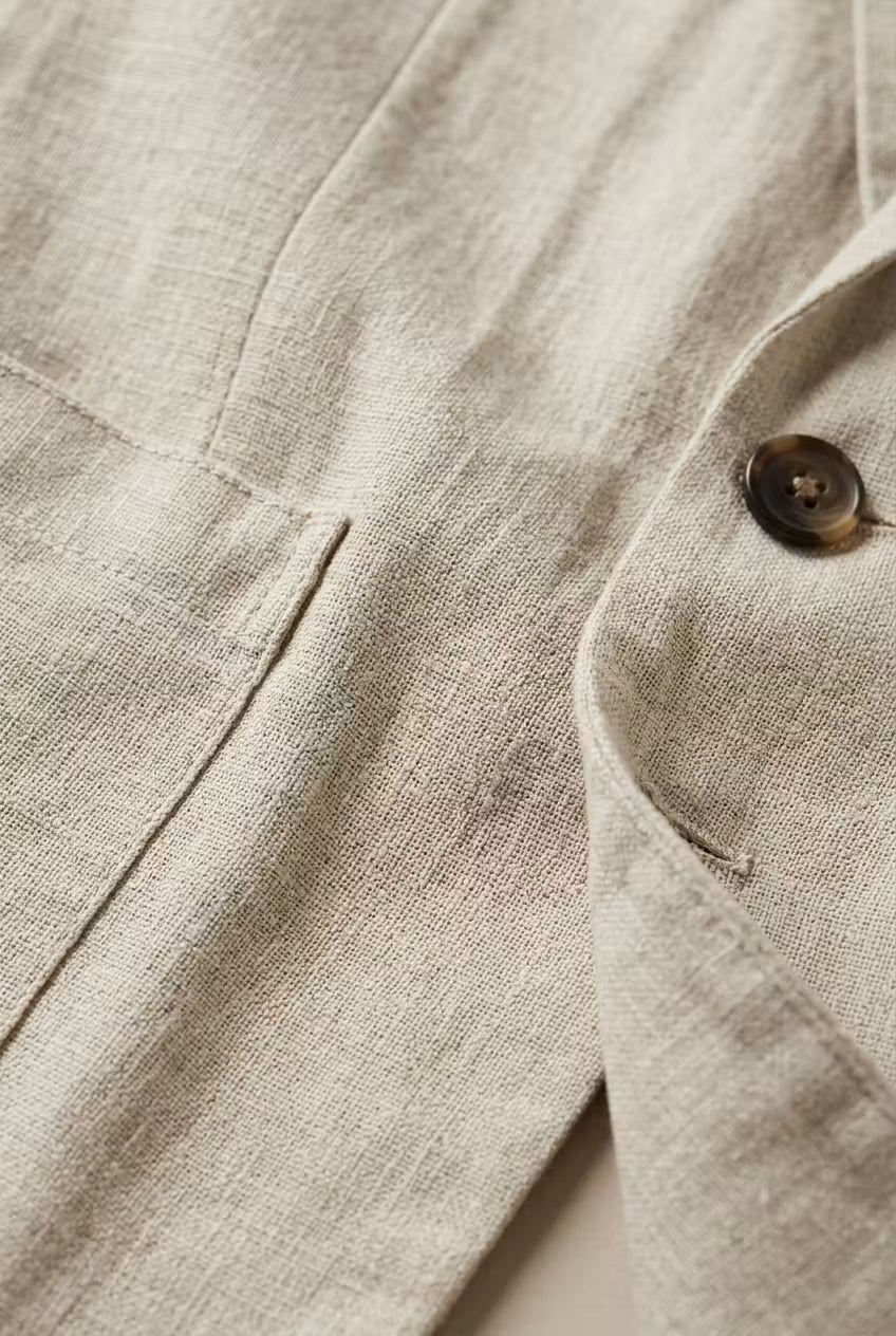 Men's Linen Blazer and Pants Set | Relaxed Fit Two-Piece