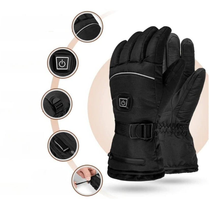 Everything winter heated gloves with adjustable temperature and touchscreen fingertips
