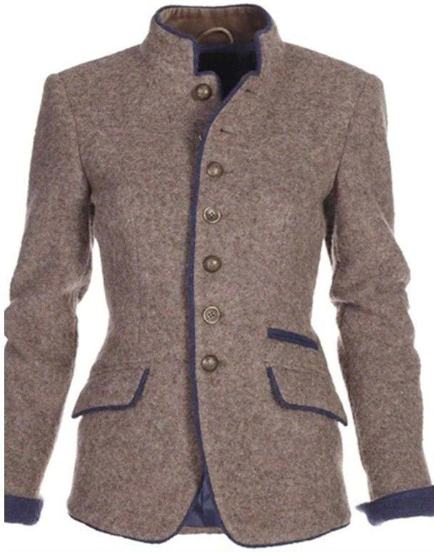 Women's Blazer | Structured, Two-Tone, Light Brown